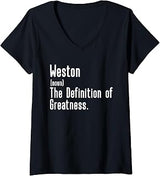 Womens Custom For Weston - Funny Shirt With The Name Weston V-Neck T-Shirt