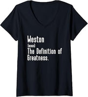 Womens Custom For Weston - Funny Shirt With The Name Weston V-Neck T-Shirt
