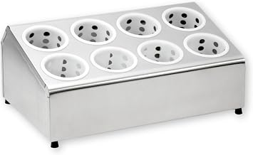 Tablecraft Products 7082 Two-Tiered Flatware Cylinder Holder with 8 Holes
