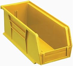 Global Industrial Plastic Storage Bin, 4-1/8 x 10-7/8 x 4, Yellow, Lot of 12