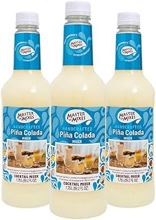 MASTER OF MIXES Pina Colada Drink Mix, Ready to Use, 1 Liter, 3 Pack | Fresh Pineapple & Creamy Coconut Finish | Cocktail & Mocktail Drink Recipes, Pour Ready, Consistent, Smooth Mixing Texture
