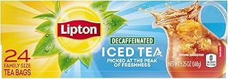 Lipton Decaf Black Iced Tea Bags, Family Size Zero Calories, 24 Total Tea Bags
