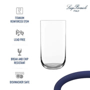 Sublime Highball Glasses by Luigi Bormioli – 20 Oz., 20 fluid_ounces, Glass, Clear, Pack of 4