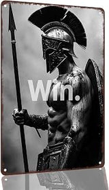 Spartan Warrior Win 8 x 12 Inch Aluminum Metal Sign