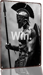 Spartan Warrior Win 8 x 12 Inch Aluminum Metal Sign