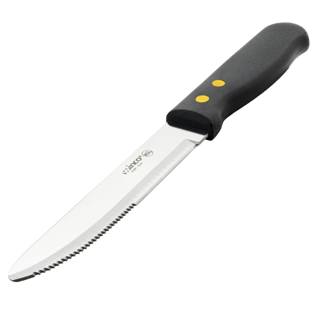 Winco 1 / 8" / Rounded Plastic Steak Knives