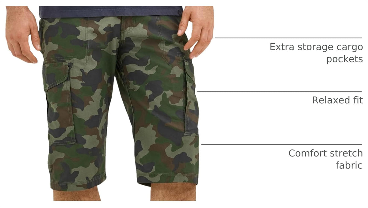 Men's Sur Cargo Short by Lee – Cotton, Nylon, Spandex, Olive Grove Camo, Model 112361827