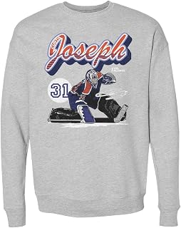 500 LEVEL Curtis Joseph Crewneck Sweatshirt - Curtis Joseph Edmonton Retro Script