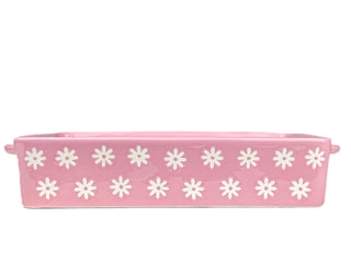 Daisy Rectangular Baker by 10 Strawberry Street – 112 oz, 112.0 fluid_ounces, Stoneware, Pink, Model DS-PFL-40-63-003