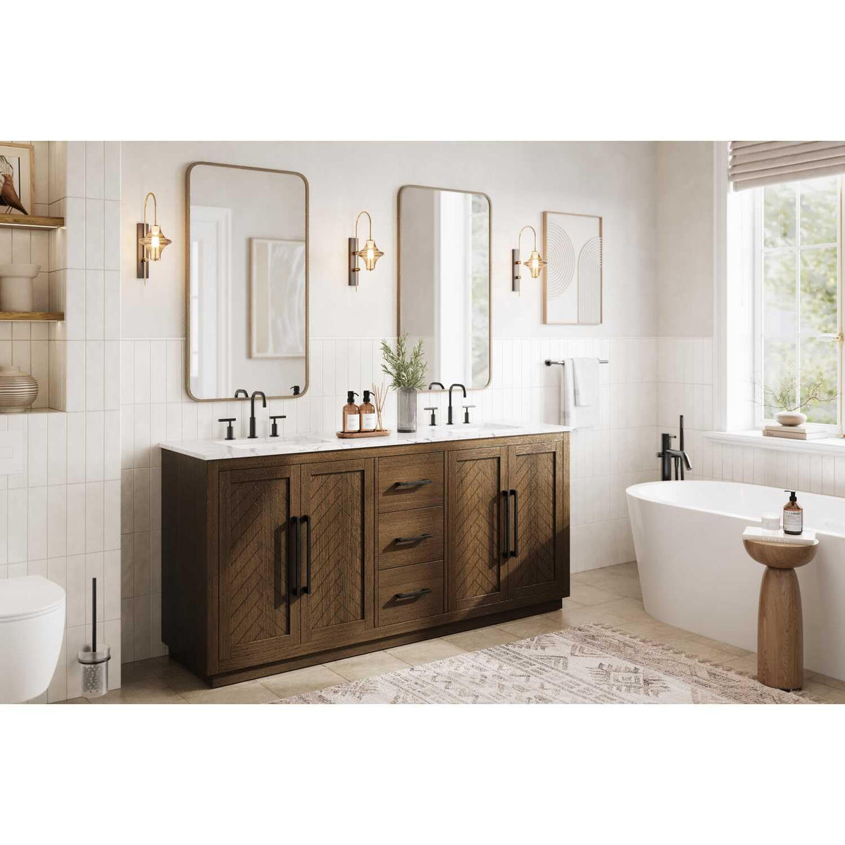 Chase Bathroom Vanity Hazel Oak by Lighting Design – Wood, Hazel Oak, Model VF29072DHO