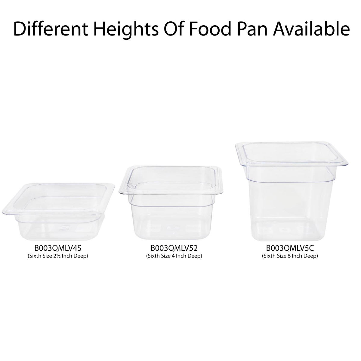 Excellant Deep Polycarbonate Food Pan by Thunder Group – 2-1/2-Inch deep, 6.0 inches, Polycarbonate, Clear, Model PLPA8162