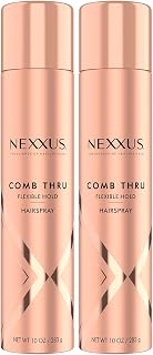Nexxus Flexible Hold Hairspray Comb Thru for a Lightweight, Brushable Hold, with StyleProtect Technology 10 oz (Pack of 2)