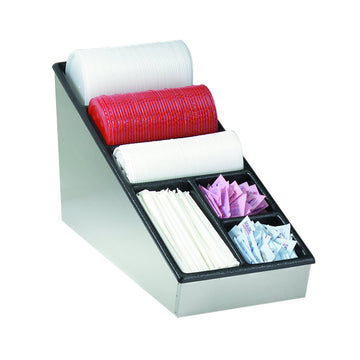 Countertop Lid Straw And condiment Organizer by DISPENSE-RITE – Stainless Steel, Light Green, Model NLS-1