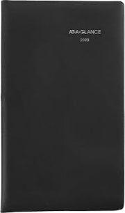 AT-A-GLANCE 2023 Weekly Pocket Calendar, Planner, DayMinder, 3-1/2" x 6", Pocket Size, Open Scheduling, Black (SK4800)