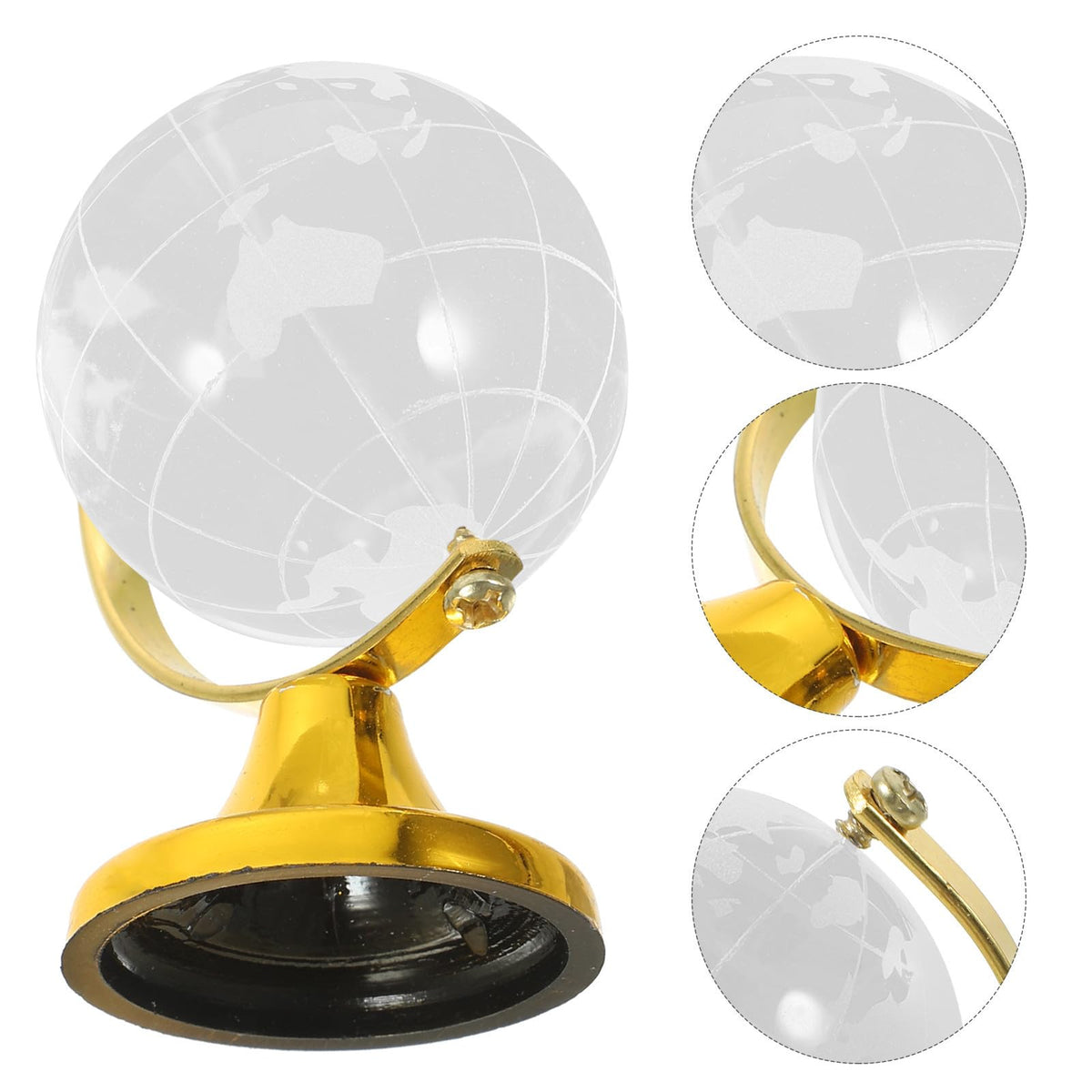 Crystal Globe Decoration with Stand for Office and Home Use by YARNOW – Golden, Model 23C14037TG
