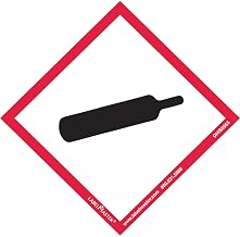 Labelmaster GHIS0055 GHS Label, Gas Cylinder, Paper, 101 mm x 101 mm (Pack of 50)