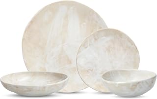 Cloud Terre by Fortessa Collection No 2 Stoneware 16 Piece Dinnerware Set, Service for 4, White