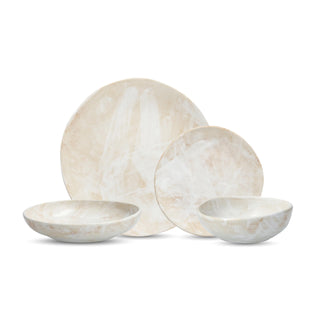 Cloud Terre by Collection No 2 Stoneware 16 Piece Dinnerware Set by Fortessa – Service for 4, Stoneware, White, Pack of 16, Model 16PPS.CT.2.WH