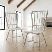 Rubberwood Solid Wood Back Side Chair Set of by Starlight Canyon Home – Rubberwood Solids with White Oak and Birch Veneers, White, Pack of 2