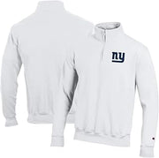 Champion Men's White New York Giants Powerblend Quarter-Zip Pullover