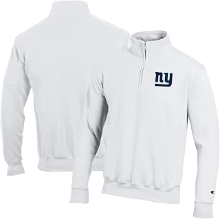 Champion Men's White New York Giants Powerblend Quarter-Zip Pullover