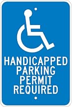 NMC TM84J Aluminum Sign, Handicapped Parking Permit.08" Thick, Lot of 1