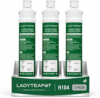 H-104 Under Sink Filter Replacement Cartridge, Compatible With Everpure H-104 Drinking System, 1,000 Gallon, 0.5 Micron (3 Pack)