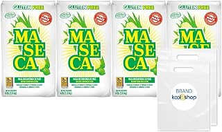 MASECA Traditional Instant Corn Masa Flour Gluten Free Kosher 4 lbs Bag 4 Pack + 2 Storage Reusable Bags by KOOL8SHOP Infinite Deals