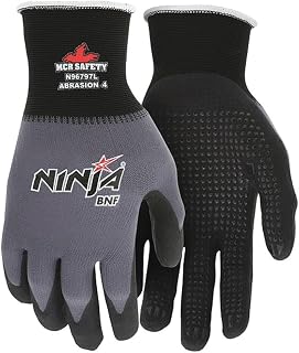 MCR Safety N96797S Nitrile Gloves, Small, Black, Gray, 1-Pair