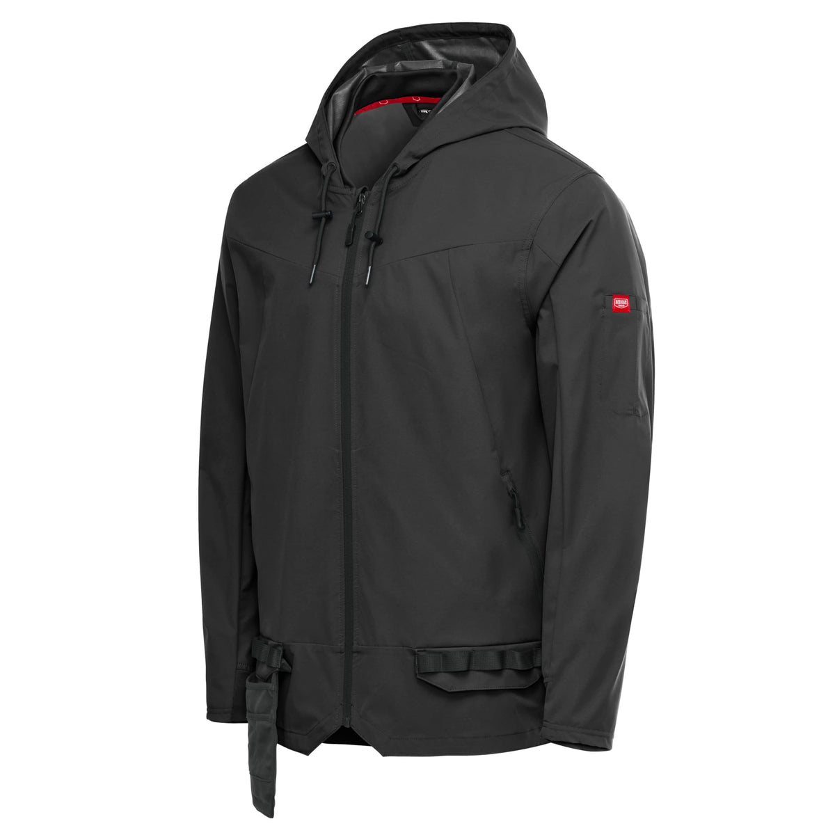 Men’s Performance Hooded Windbreaker Jacket with ToolShift Pocket by Red Kap – Polyester, Obsidian, Model S5WJBD RG M