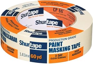 Shurtape 2-Rolls of 1.41” x 60 yds 102803 CP 66 Contractor Grade, High Adhesion Masking Tape, Single Wrap