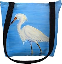 Betsy Drake TY1087S 13 x 13 in. Stalking Snowy Egret Small Tote Bag