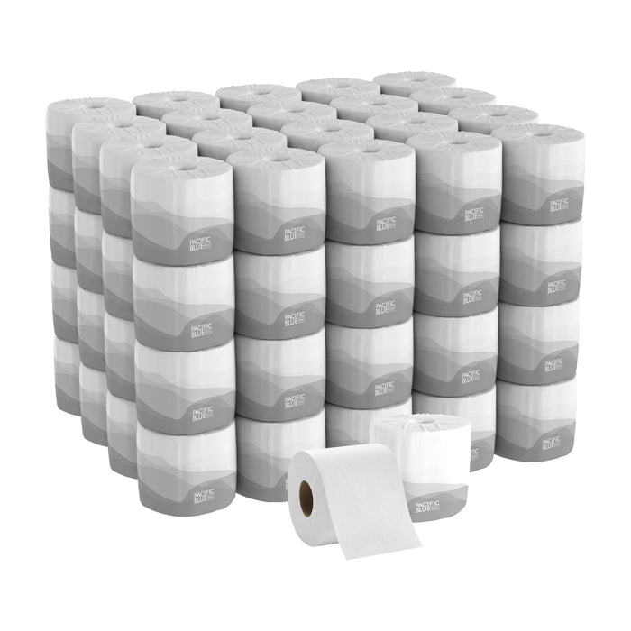 Georgia-Pacific, Pacific Blue Basic 1-Ply Toilet Paper by GPPRO (Georgia-Pacific), 14580/01, 1,210 Sheets Per Roll, 80 Rolls Per Case