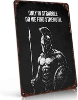 Spartan Warrior Motivational Quote Vintage Metal Wall Art Signs 8X12 In
