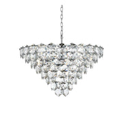 Adaline 15 Light Chandelier Chrome by Lighting Design – Iron and Crystal, Chrome