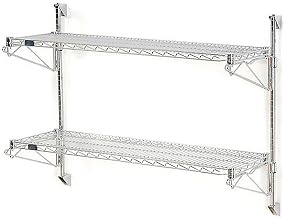 Nexel Poly-Green Wall Mount Wire Shelving, 48" W x 24" D x 34" H 2-Shelf Starter