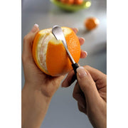 Orange peeler, MELANSINA, 13730 by GEFU – 16 x 3.5 x 2 cm, Stainless Steel, Black,Silver, Model GF13730