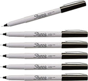 Sharpie Permanent Marker, Ultra-Fine Point, Black Ink, 6 Pack