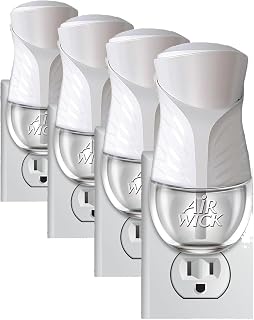 Air Wick plug in Scented Oil Warmer, White, 1 Count, Essential Oils, Air Freshener (Pack of 4)