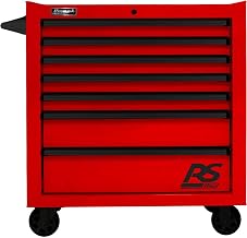 Homak RD04036070 RS Pro 36 in. 7-Drawer Roller Cabinet - Red