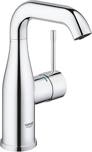 GROHE Essence Single-Lever Basin Mixer, M-Size, with Push-Open Pop-Up Waste Set, Metal Lever, Water-Saving, Swivel Spout, Chrome. Easy To Install. 23798001