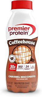 Premier Protein Coffeehouse Protein Shake, Caramel Machiatto, 30g Protein, 1g Sugar, 24 Vitamins & Minerals to Support Immune Health, 11.5 fl oz (Single Bottle)