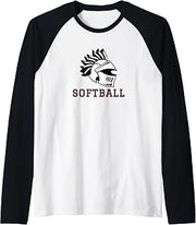 Curtis High School Warriors Softball Raglan Baseball Tee