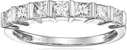1 cttw Princess Cut Diamond Wedding Band for Women in 14K White Gold Channel Set Ring, Size 5-9
