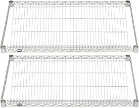 HUBERT Slanted Soft Silver Wire Shelf Pack - 36" L x 18" W