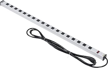 Global Industrial 48" 18 Outlet Aluminum Power Strip with 15-ft Cord ETL/cETL