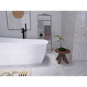 72" Soaking Single Slipper Bathtub -Glossy White/Black by Elegant Kitchen and Bath – Acrylic, White, Model BT21272GW-MBK