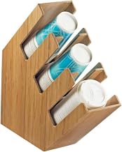 Cal-Mil 2048-3-60 Cup, Lid, and Straw Organizer, 16.25" Height, 4.5" Width, 17" Length, Bamboo