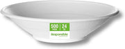 Responsible Products 24 oz Disposable Bowls I Tree-Less™ Compostable Molded Fiber Noodle Bowls I Extra Strength I No Added PFAS I Classic White (500 Count)