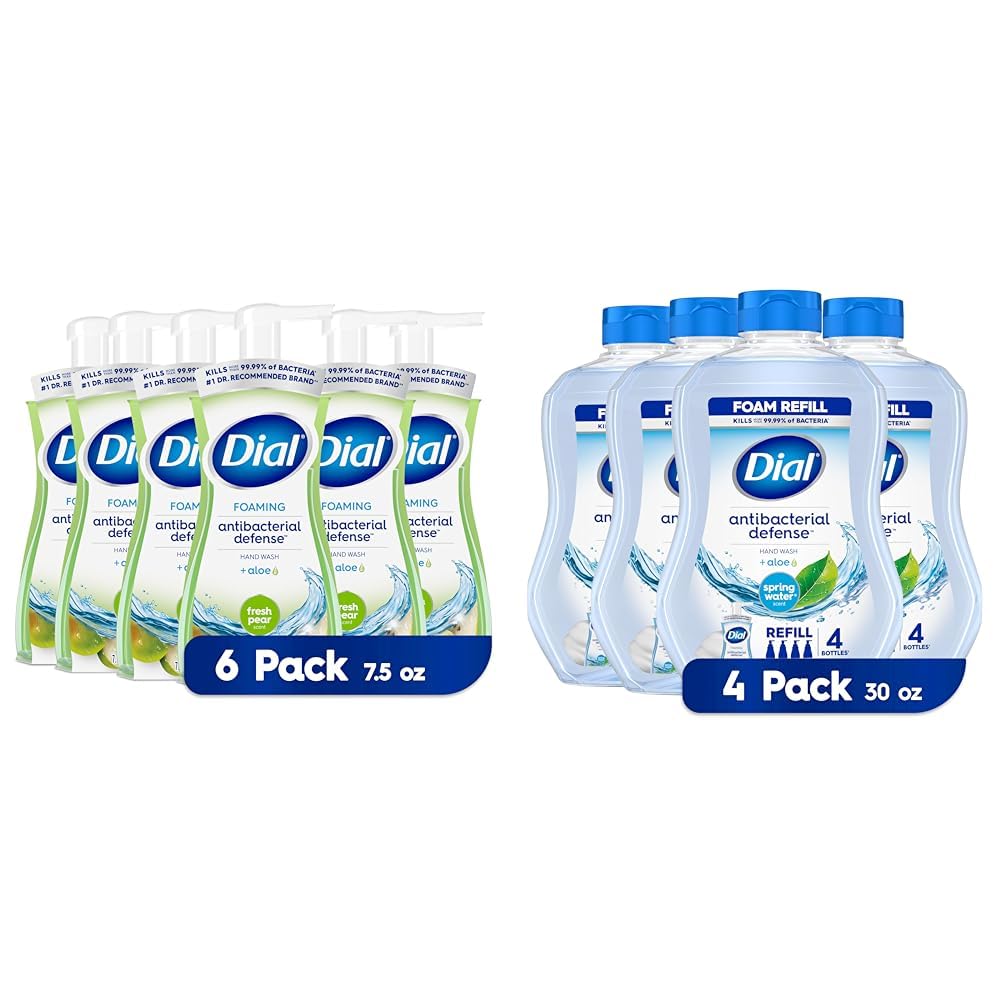 Antibacterial Foaming Hand Wash Fresh Pear Pack of 6 with Spring Water Foaming Hand Wash Refill Pack of by Dial – Pack of 6